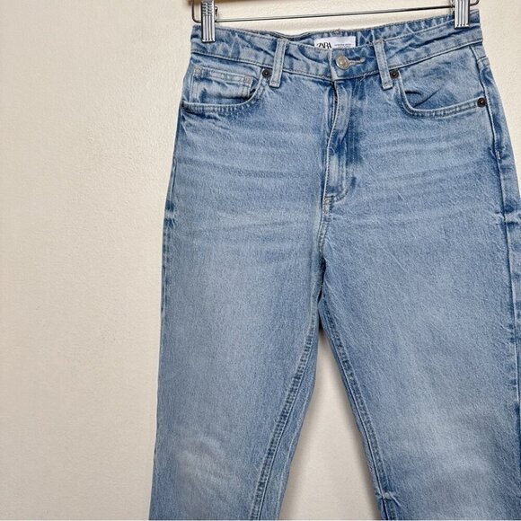 Zara Womens 4 High Rise Mom Jeans Medium Wash - Picture 4 of 14